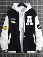 Men's Baseball Collar Colour Block Jacket