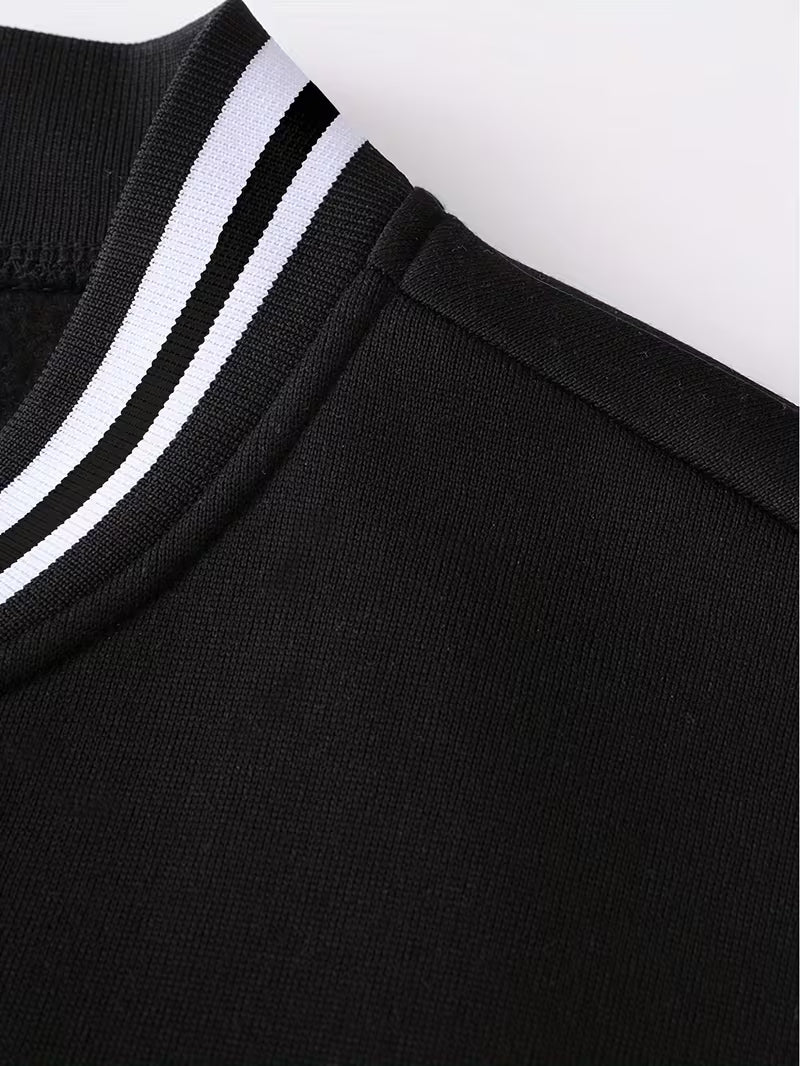 Men's Baseball Collar Colour Block Jacket