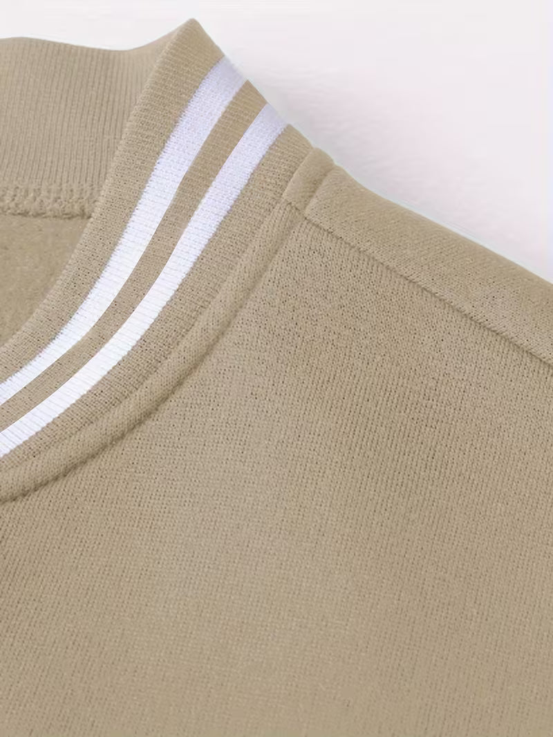 Men's Baseball Collar Colour Block Jacket