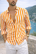Men's Striped Long Sleeve Resort Shirt