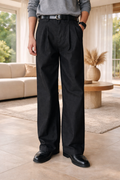Men's Pleated Wide Leg Tailored Trousers