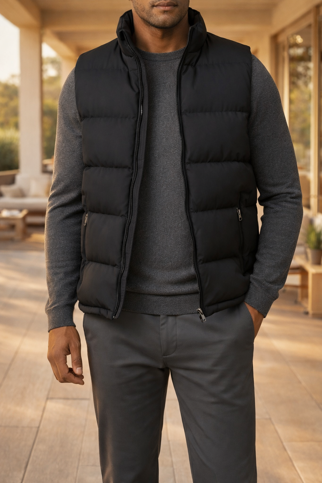 Men's Lightweight Padded Zip Gilet
