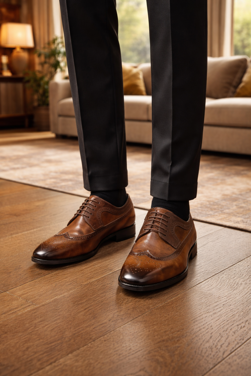 Men's Brogue Leather Oxfords