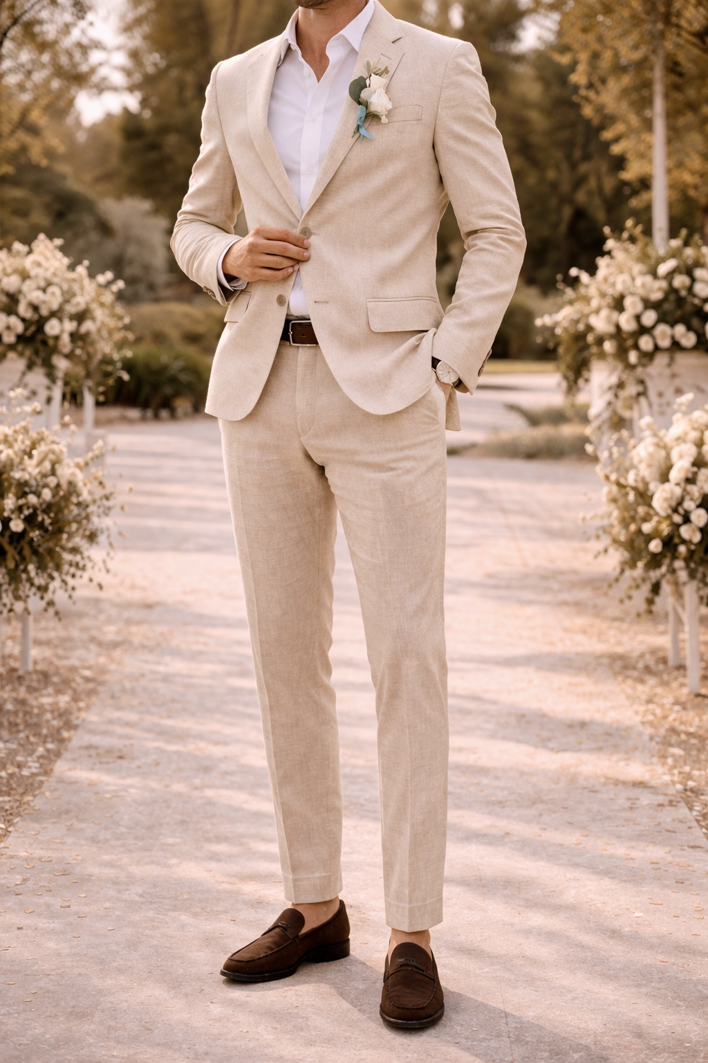 Men's Linen Blend Tailored Suit