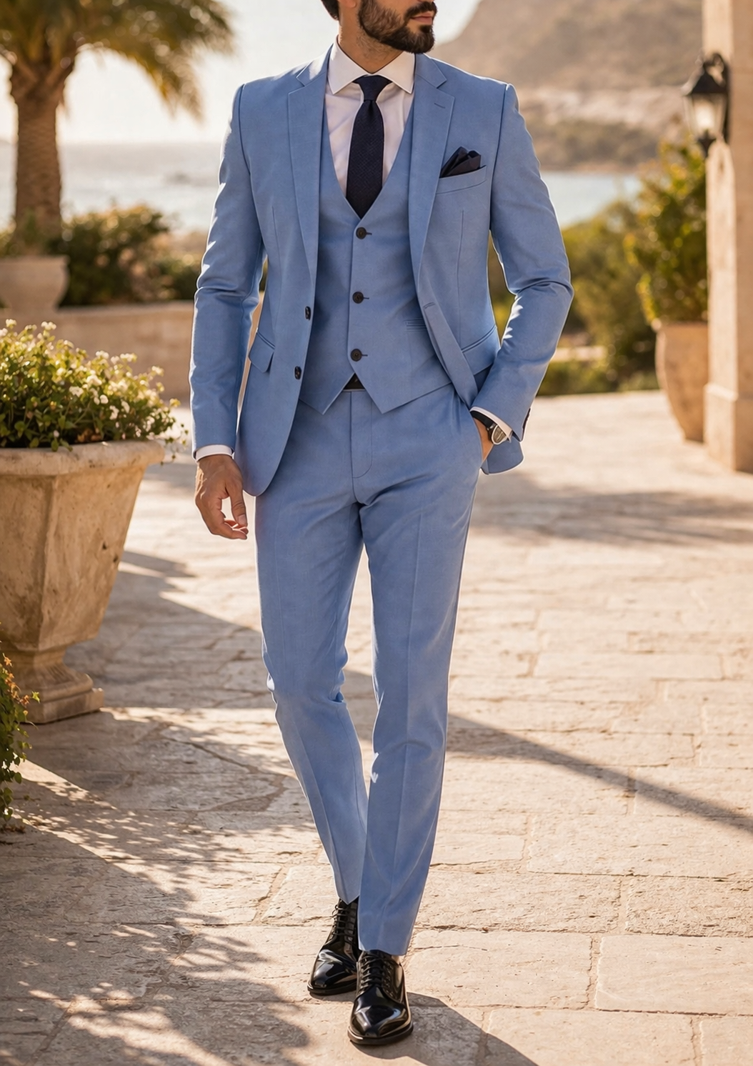 Men's Three-Piece Waistcoat Wedding Suit