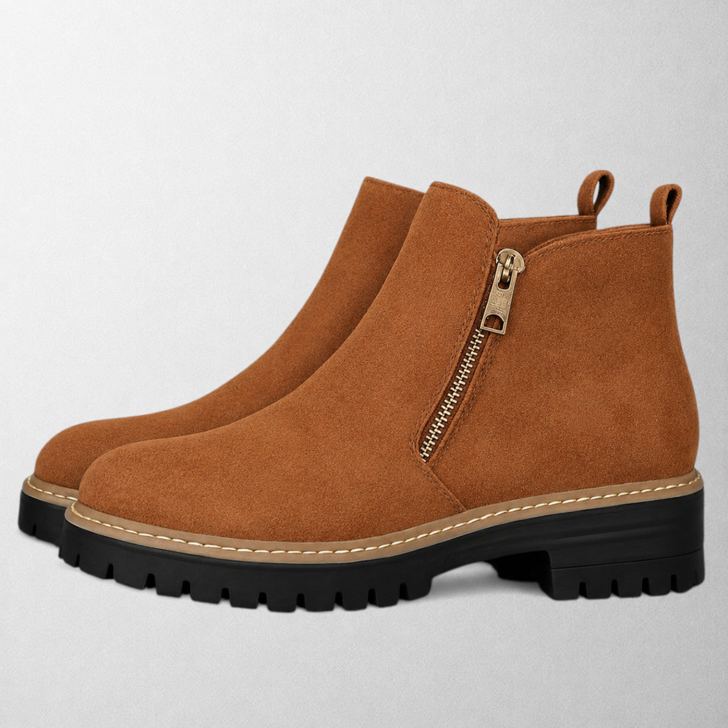 Women's Round-Toe Side-Zip Shoes