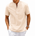 Men's Henley Band Collar Shirt