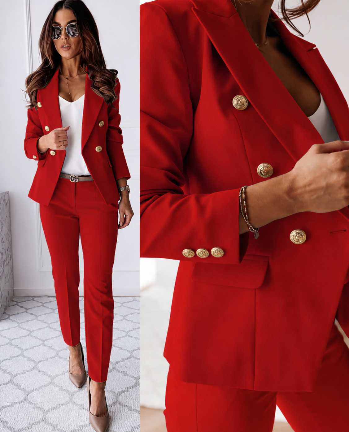 Women's Double Breasted Trouser Suit