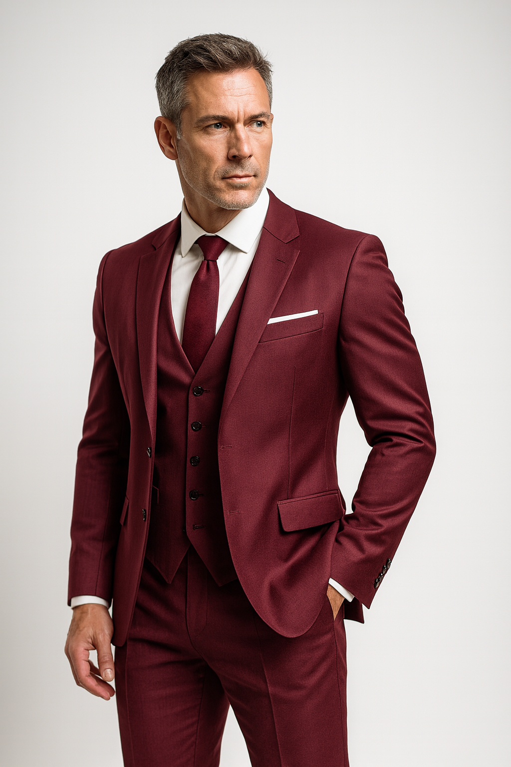 Men's Slim Fit Waistcoat Suit Set