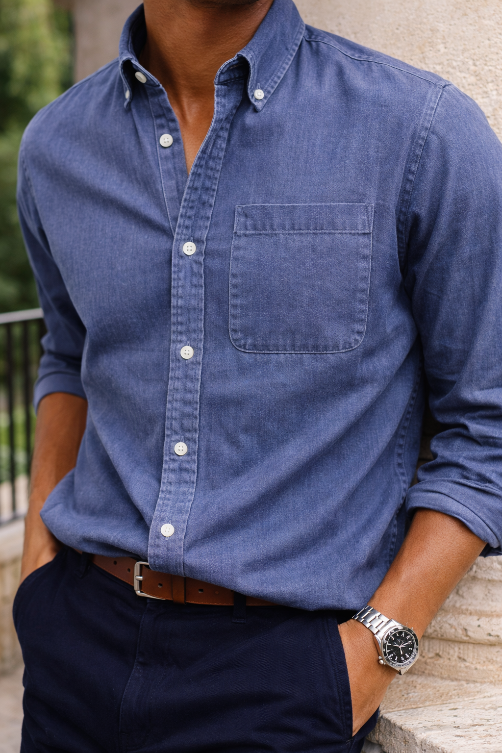Men's Cotton Button-Down Shirt