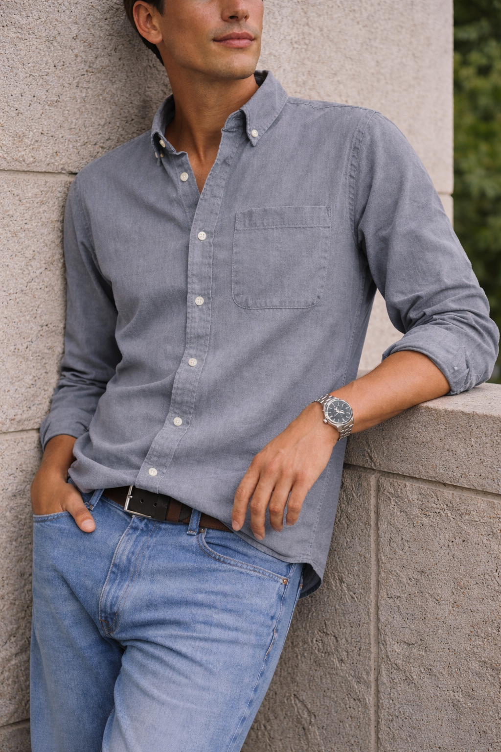 Men's Cotton Button-Down Shirt