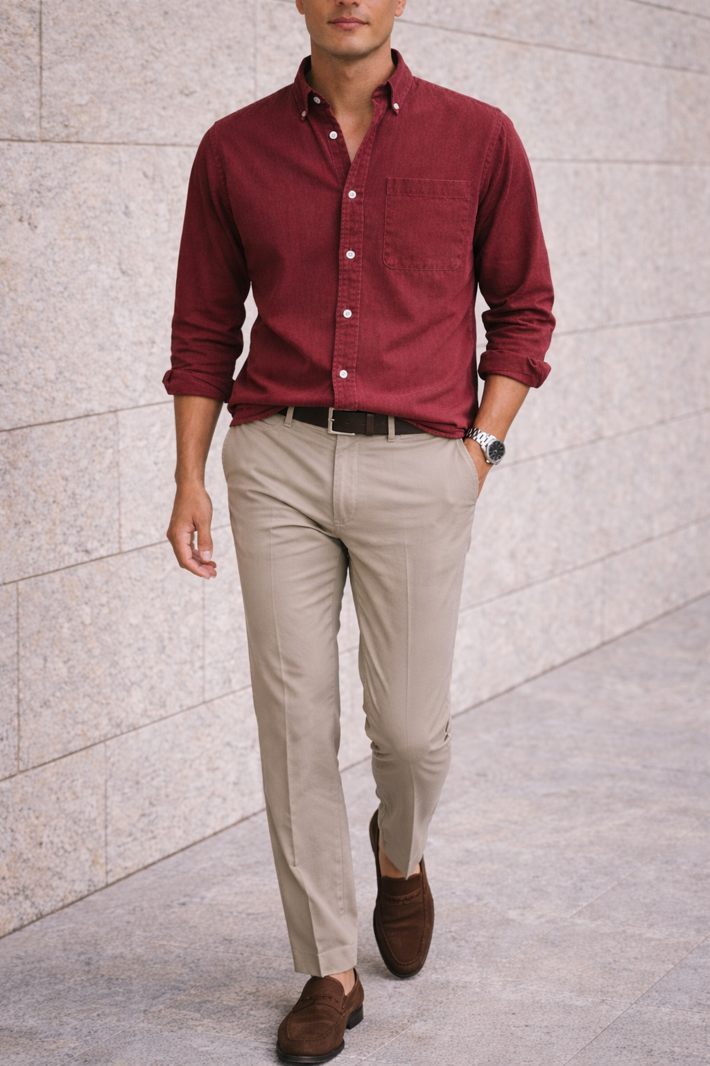Men's Cotton Button-Down Shirt