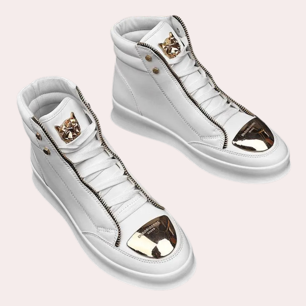 Men's Metallic Toe High-Top Trainers