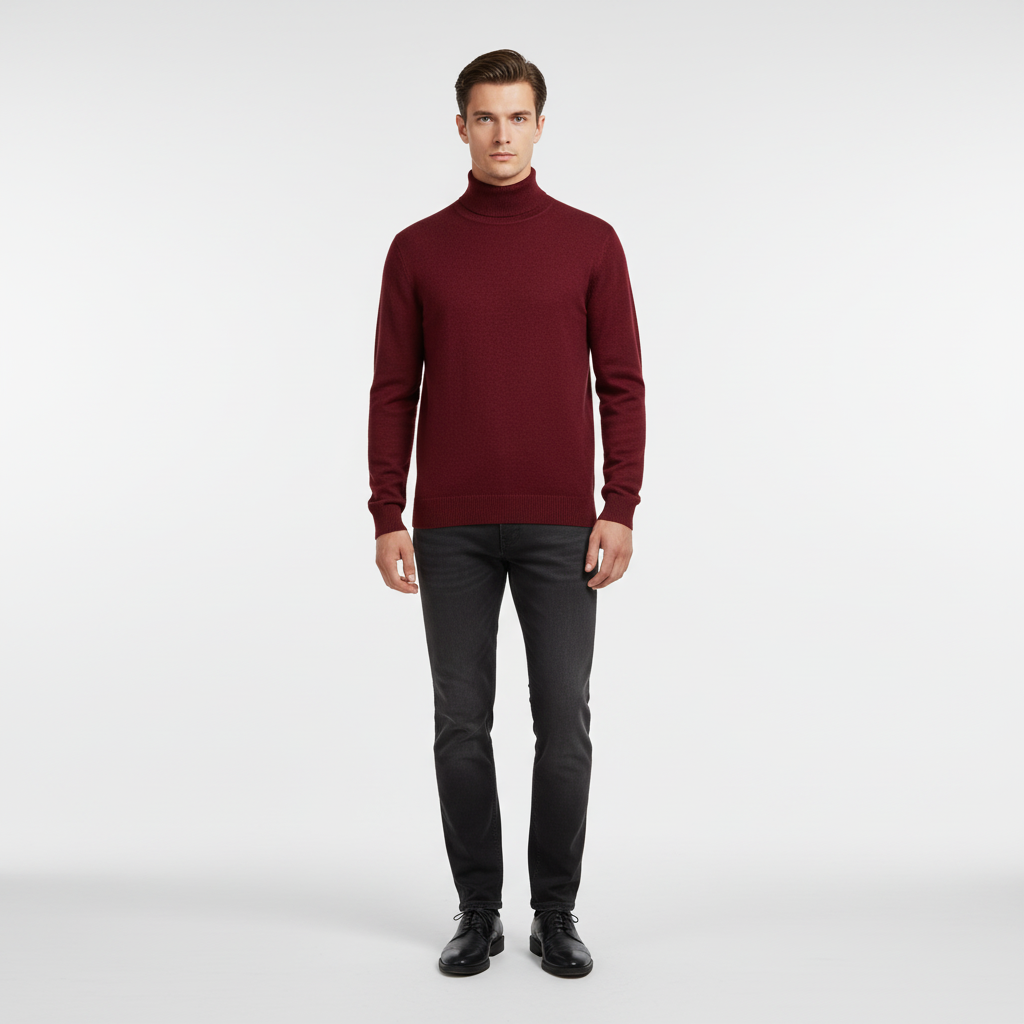 Men's Ribbed-Finish Fine Knit Jumper