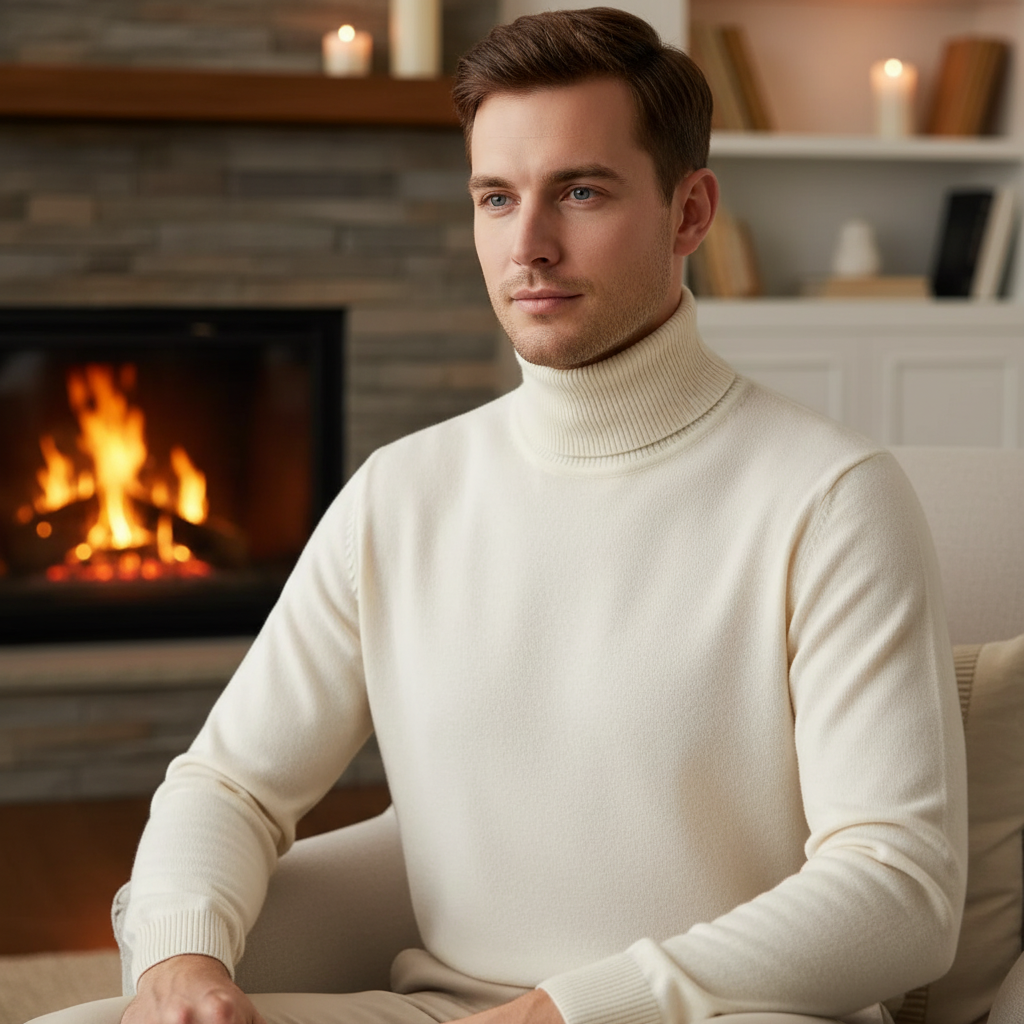 Men's Ribbed-Finish Fine Knit Jumper