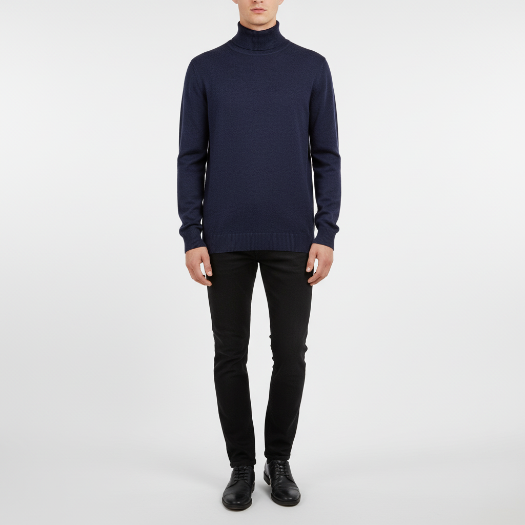 Men's Ribbed-Finish Fine Knit Jumper