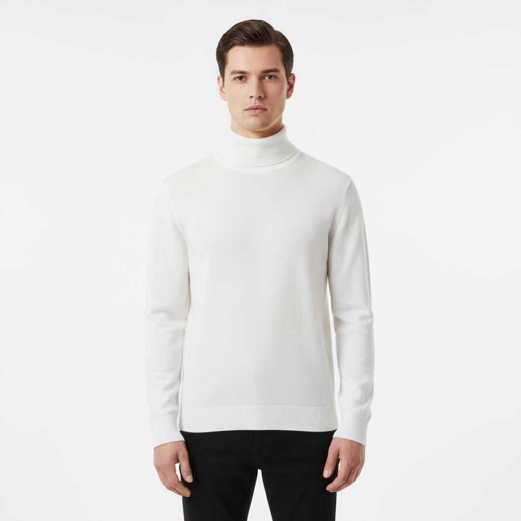 Men's Ribbed-Finish Fine Knit Jumper