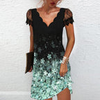 Women's Lace Sleeve Mini Dress