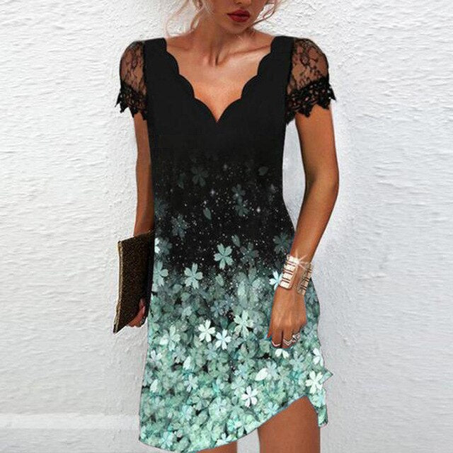 Women's Lace Sleeve Mini Dress