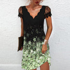 Women's Lace Sleeve Mini Dress