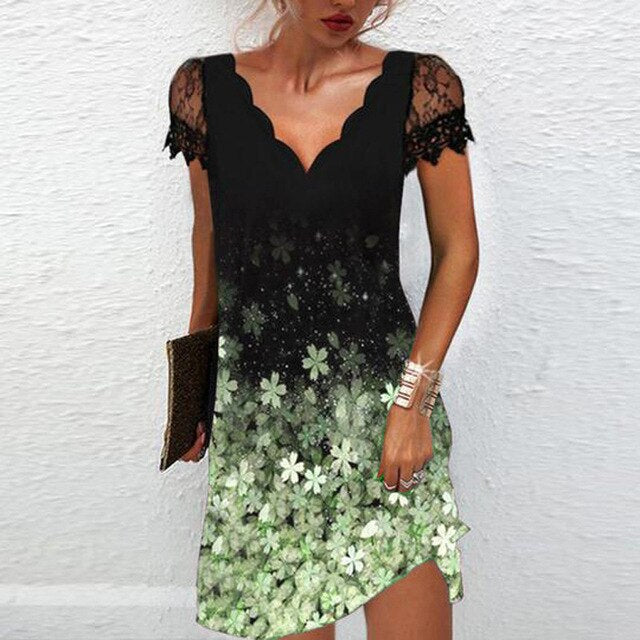 Women's Lace Sleeve Mini Dress
