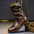 Men's Mid Calf Buckle Engineer Boots