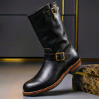 Men's Mid Calf Buckle Engineer Boots