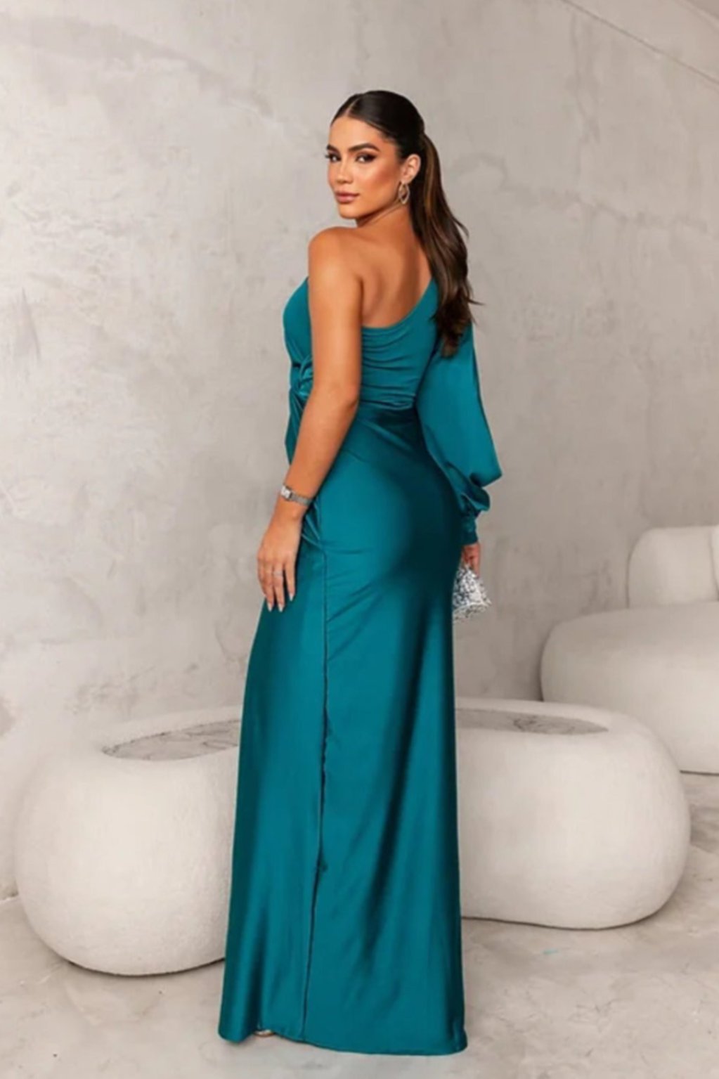 Women's Satin Maxi Evening Dress