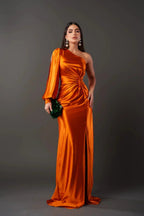 Women's Satin Maxi Evening Dress