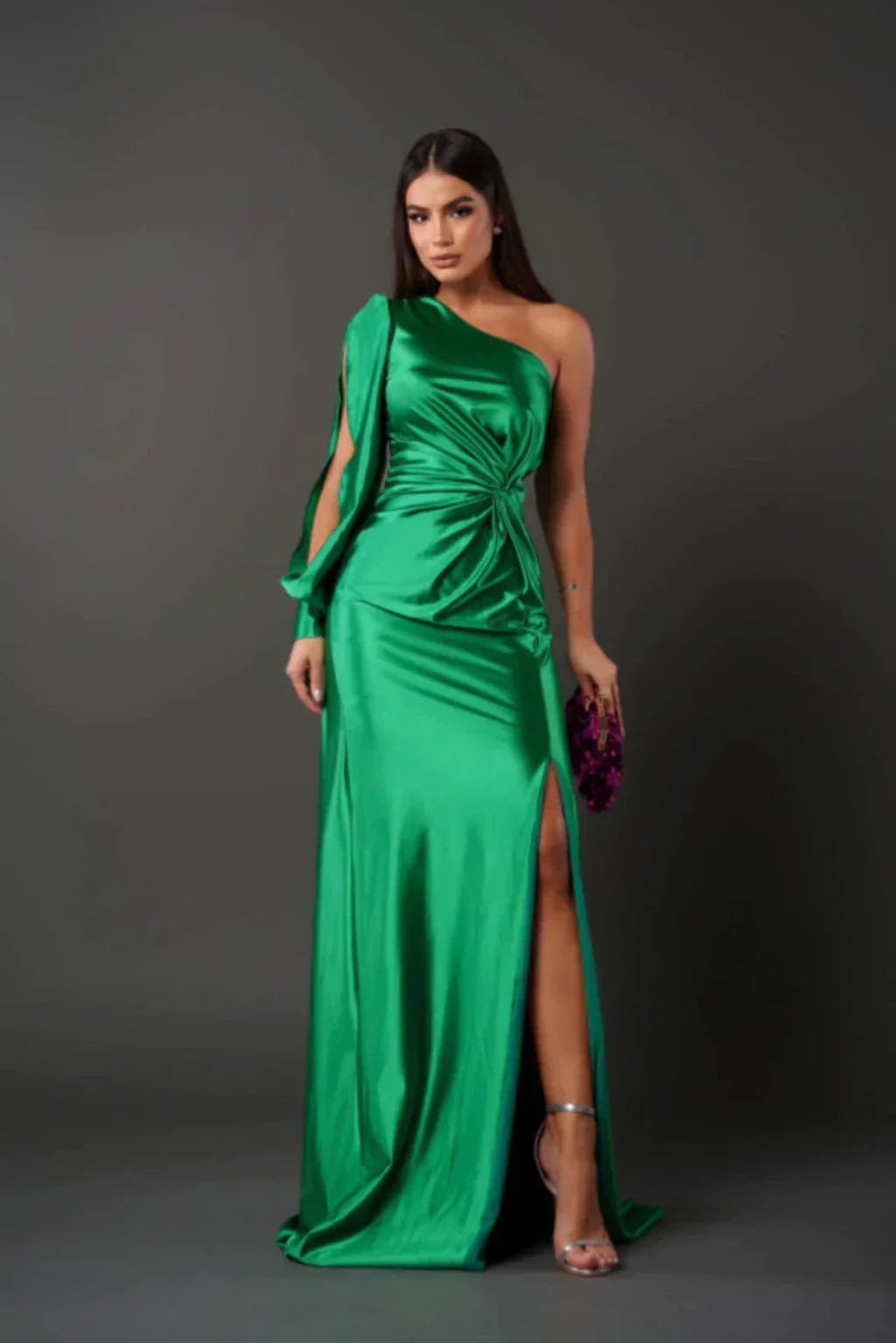 Women's Satin Maxi Evening Dress