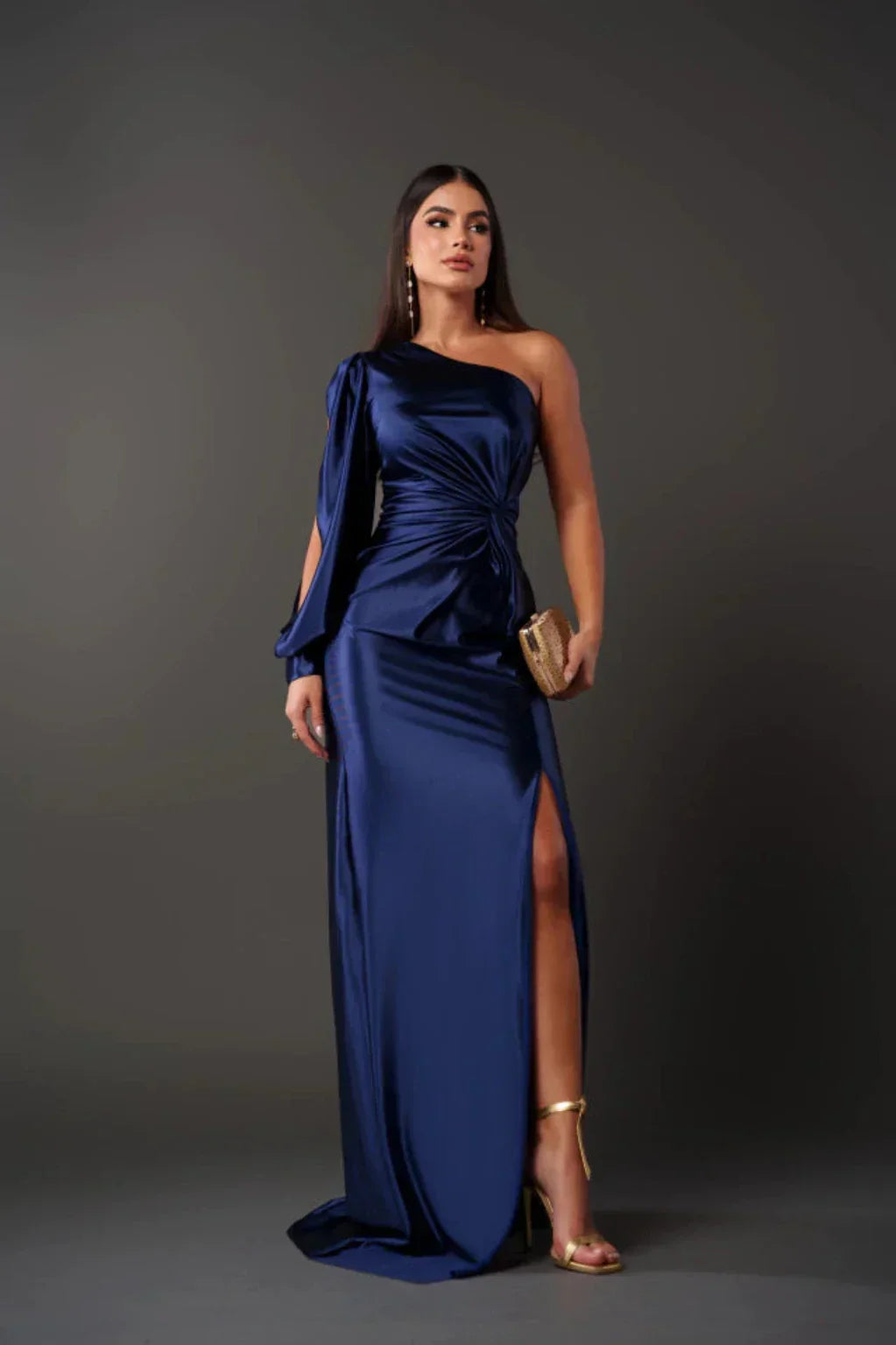 Women's Satin Maxi Evening Dress