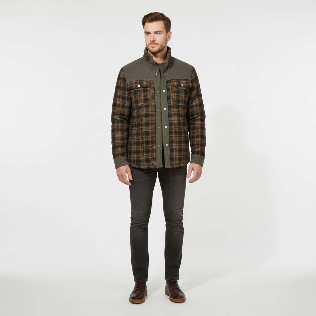 Men's Flannel Fleece Lined Jacket