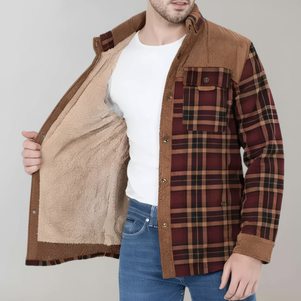 Men's Flannel Fleece Lined Jacket