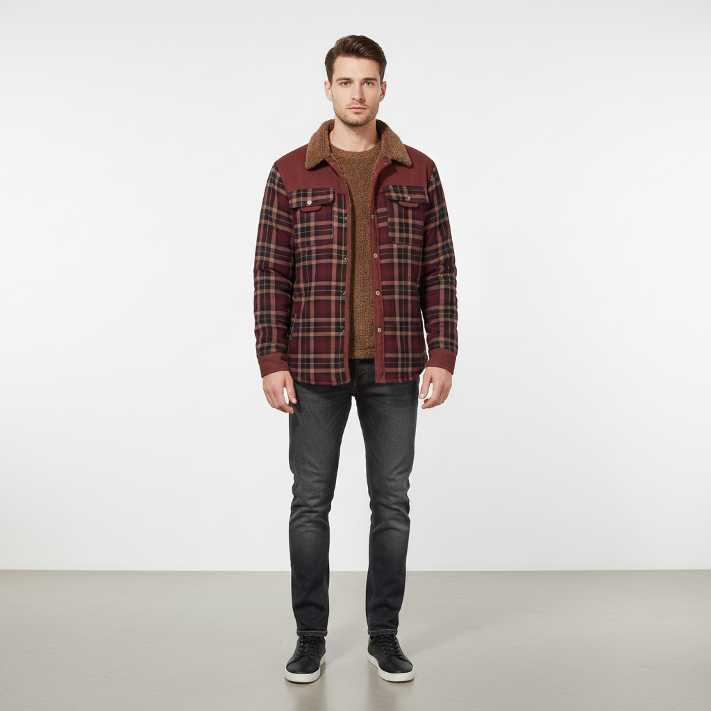 Men's Flannel Fleece Lined Jacket