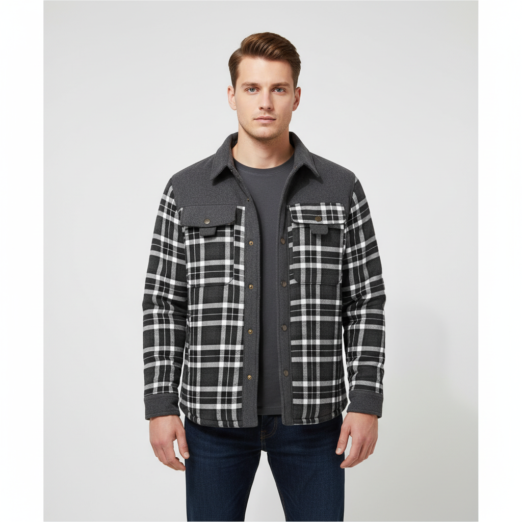Men's Flannel Fleece Lined Jacket