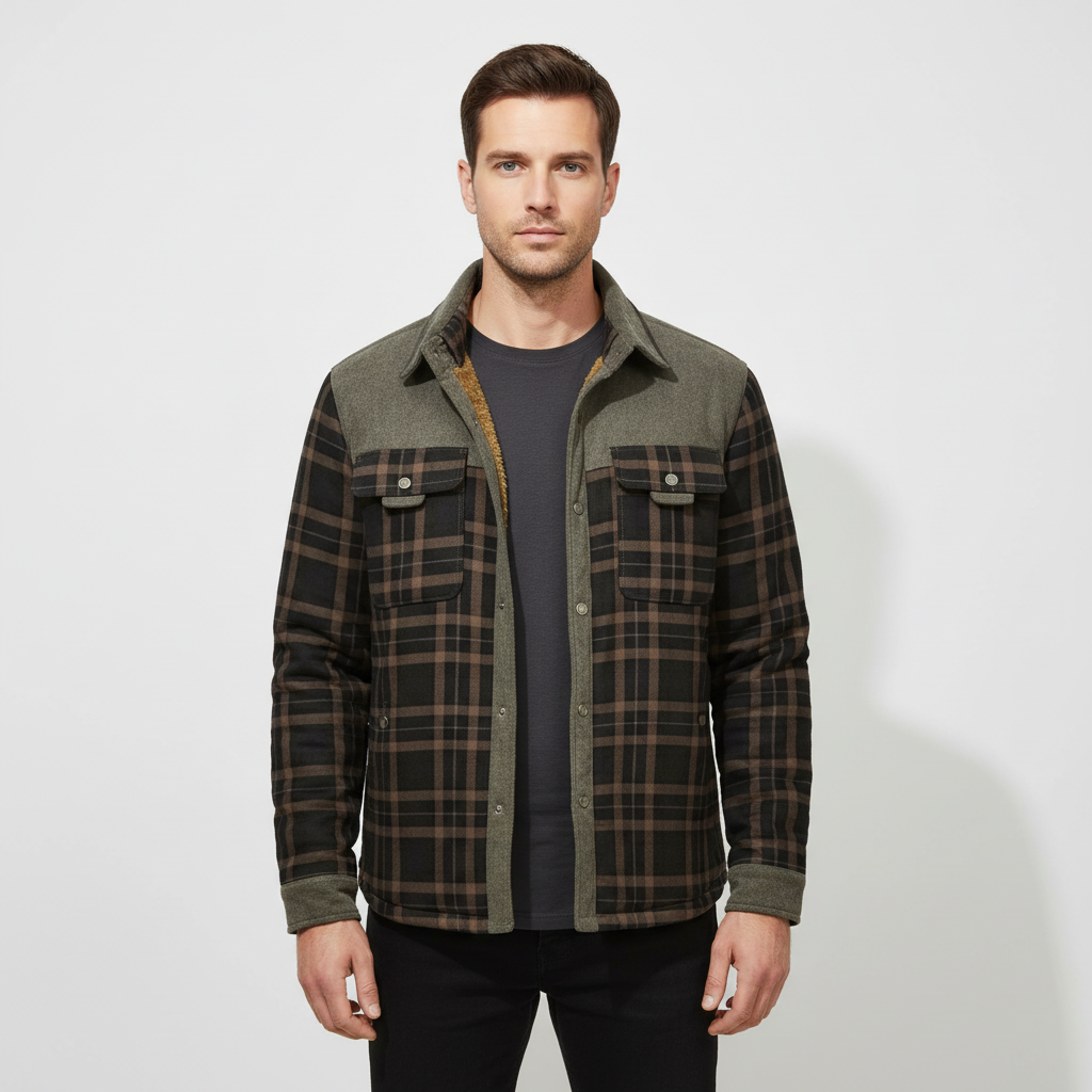 Men's Flannel Fleece Lined Jacket