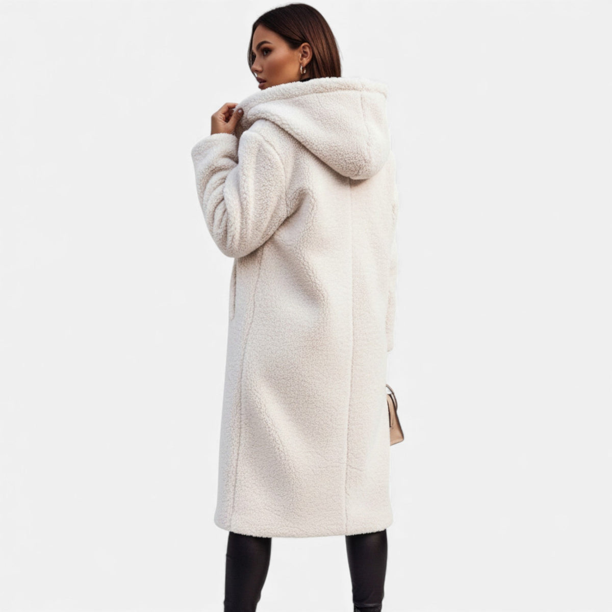 Women's Faux-Fleece Long Overcoat