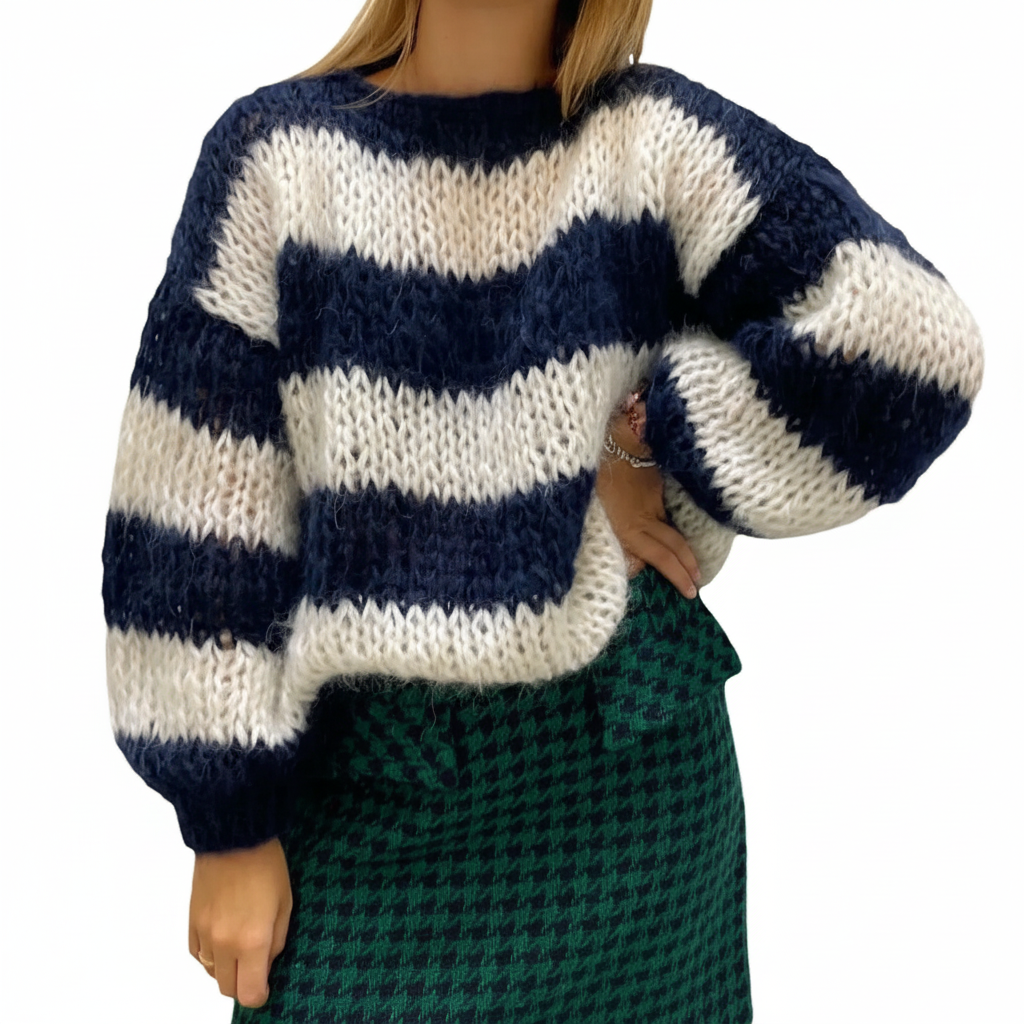 Women's Striped Chunky Knit Jumper