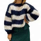 Women's Striped Chunky Knit Jumper