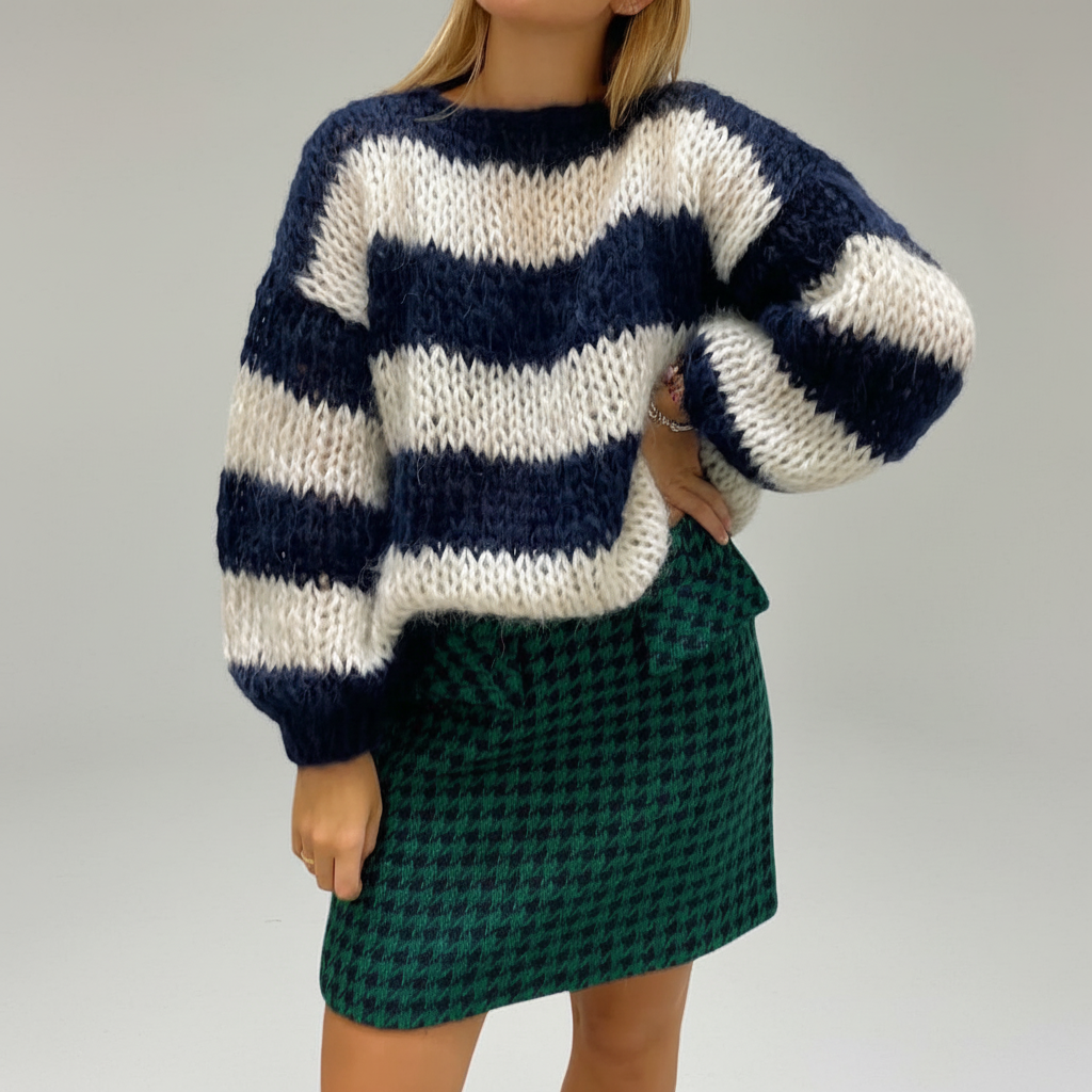 Women's Striped Chunky Knit Jumper