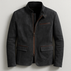 Men's Tailored Stand Collar Zip Jacket
