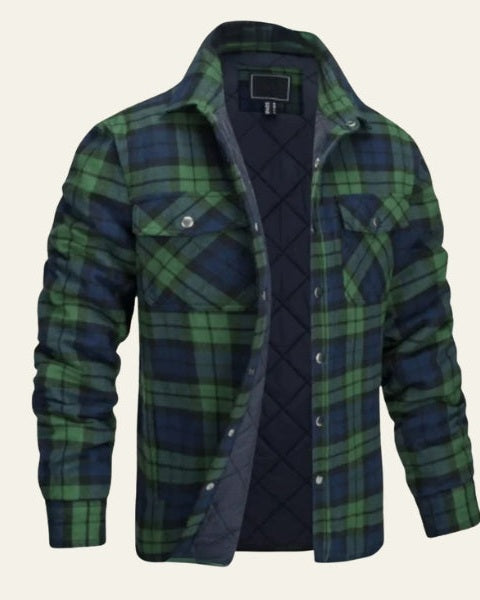 Men's Checked Snap Front Overshirt