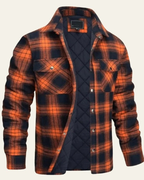 Men's Checked Snap Front Overshirt
