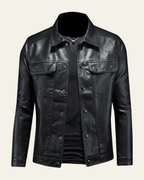 Men's Regular Fit Snap Front Biker Jacket