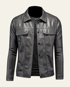 Men's Regular Fit Snap Front Biker Jacket