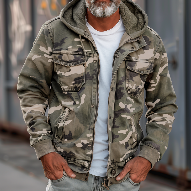 Men's Hooded Cargo Jacket