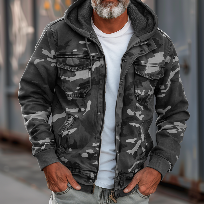 Men's Hooded Cargo Jacket