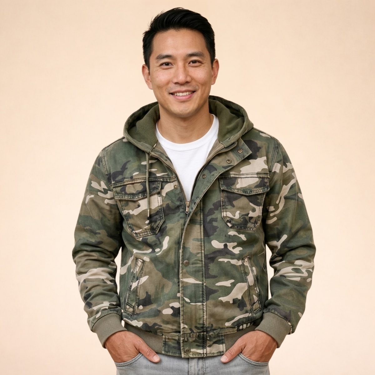 Men's Hooded Cargo Jacket