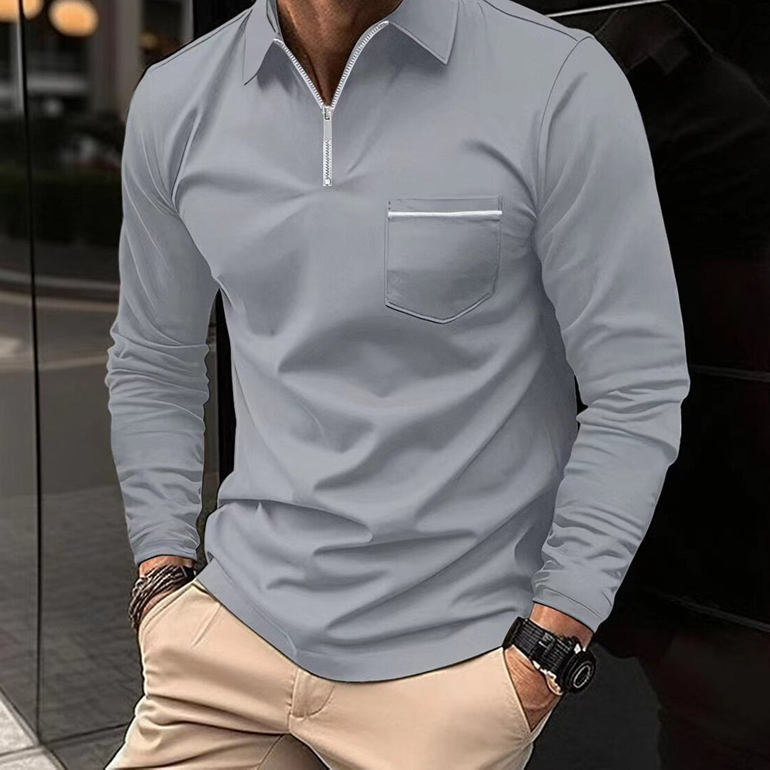 Men's Warm Long Sleeve Polo