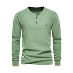 Men's Button Neck Long Sleeve Henley
